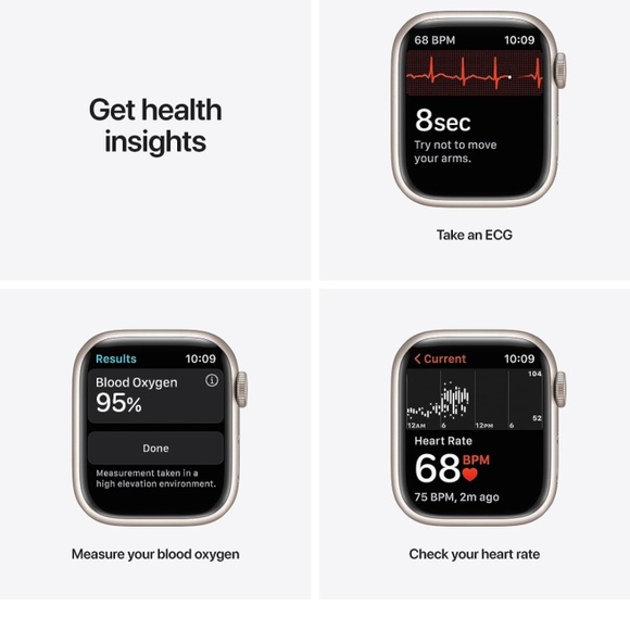 ⭐️BUNDLE⌚️Apple Watch Series 7 [GPS 41mm] in Starlight w/ 6 bands - Picture 4 of 13